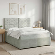 Boxspring krevet s madracem Svjetlosiva 140 x 190 cm Baršun