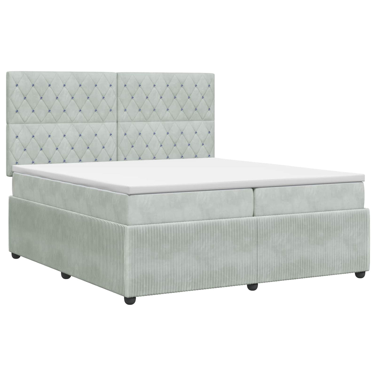 Boxspring krevet s madracem Svjetlosiva 200 x 200 cm Baršun