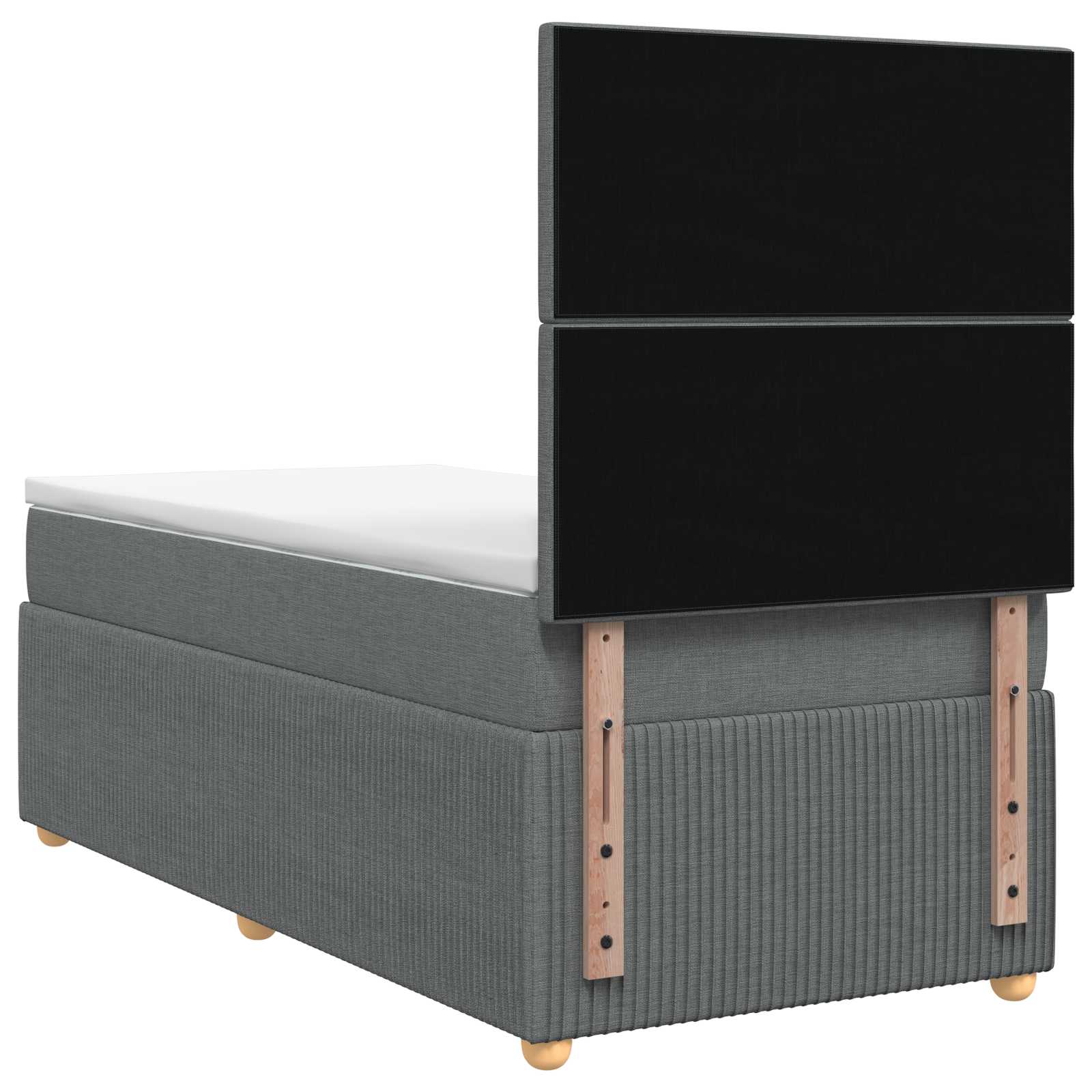 Boxspring krevet s madracem Tamnosiva Jjedan Tkanina