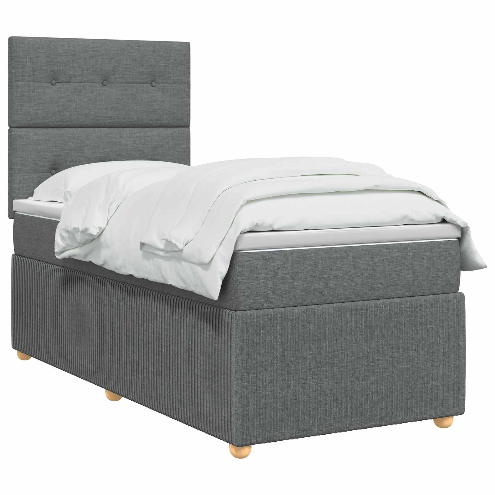 Boxspring krevet s madracem Tamnosiva Jjedan Tkanina