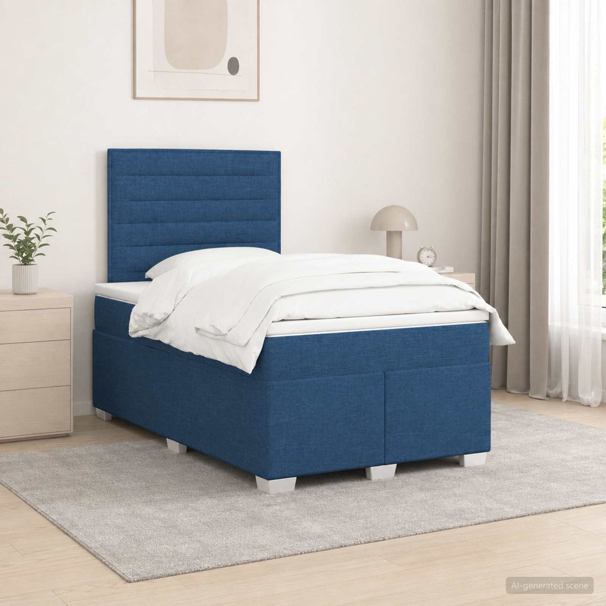 Boxspring krevet s madracem Plava 120 x 190 cm Tkanina
