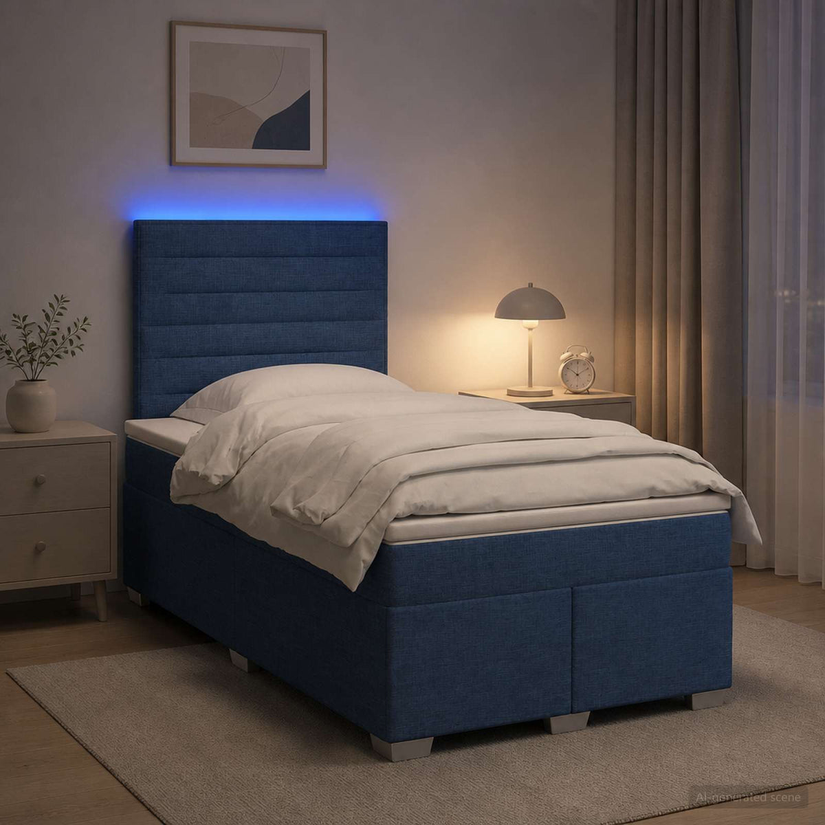 Boxspring krevet s madracem Plava 120 x 190 cm Tkanina