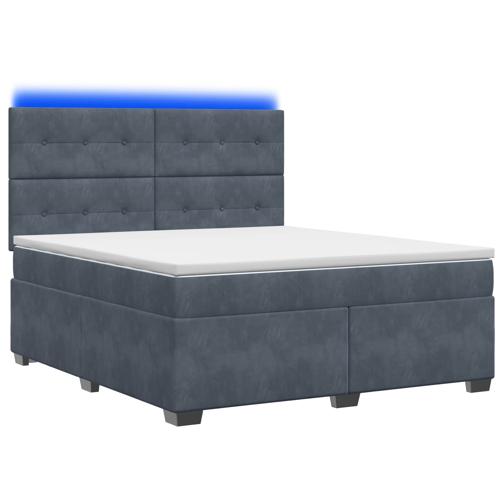 Boxspring krevet s madracem Tamnosiva 180 x 200 cm Baršun