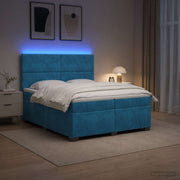Boxspring krevet s madracem Plava 200 x 200 cm Baršun