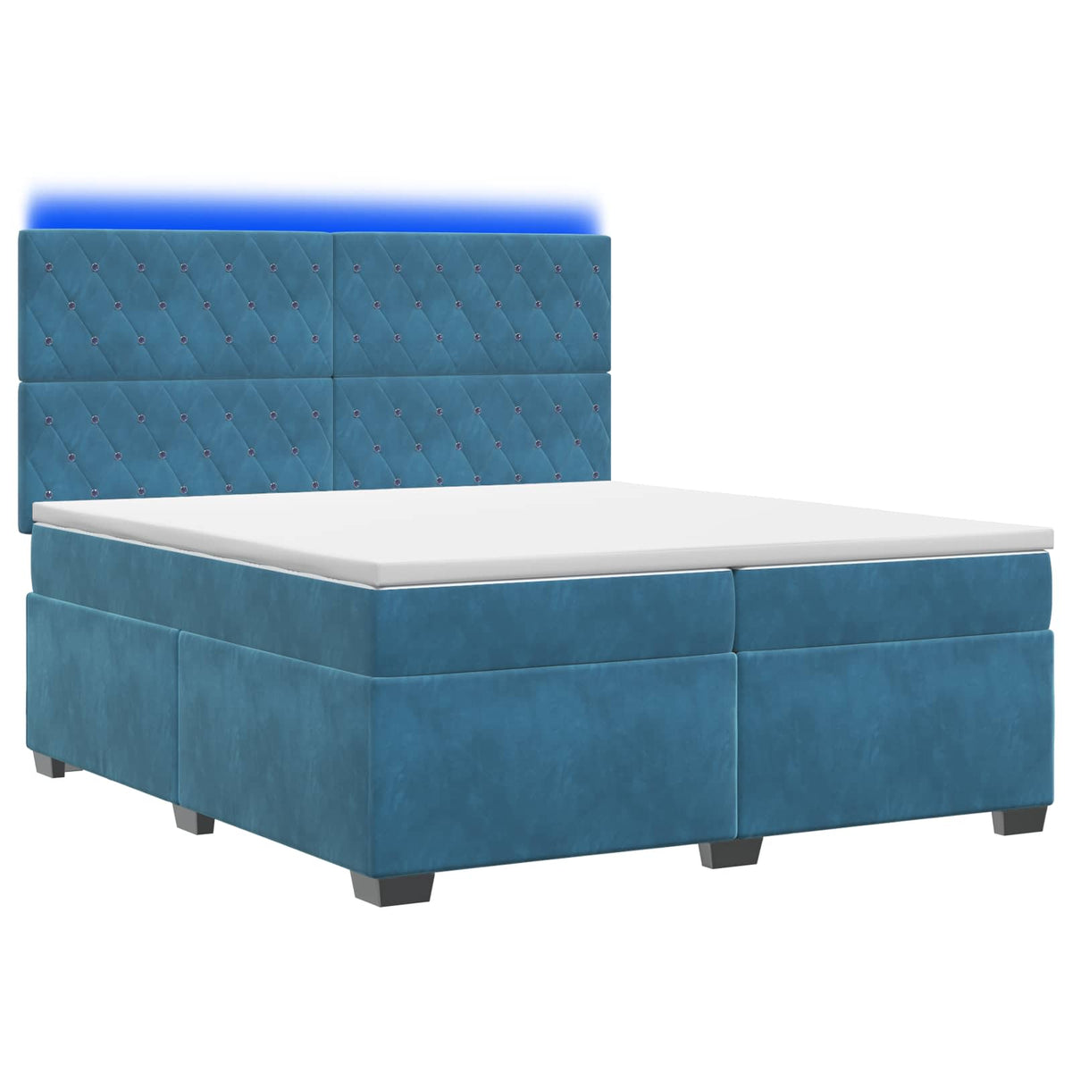 Boxspring krevet s madracem Plava 200 x 200 cm Baršun
