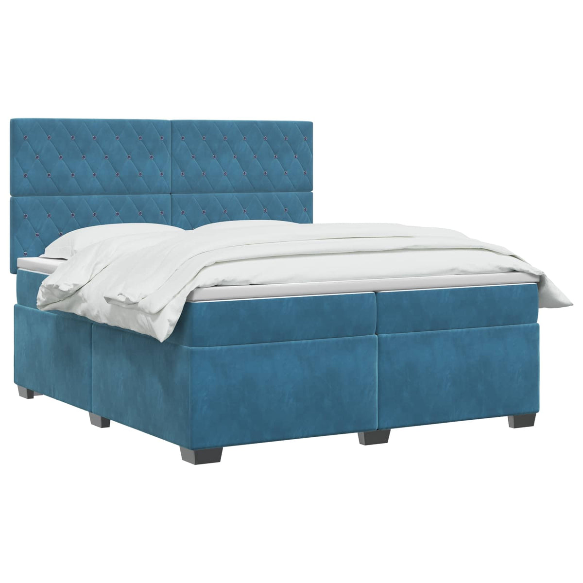 Boxspring krevet s madracem Plava 200 x 200 cm Baršun