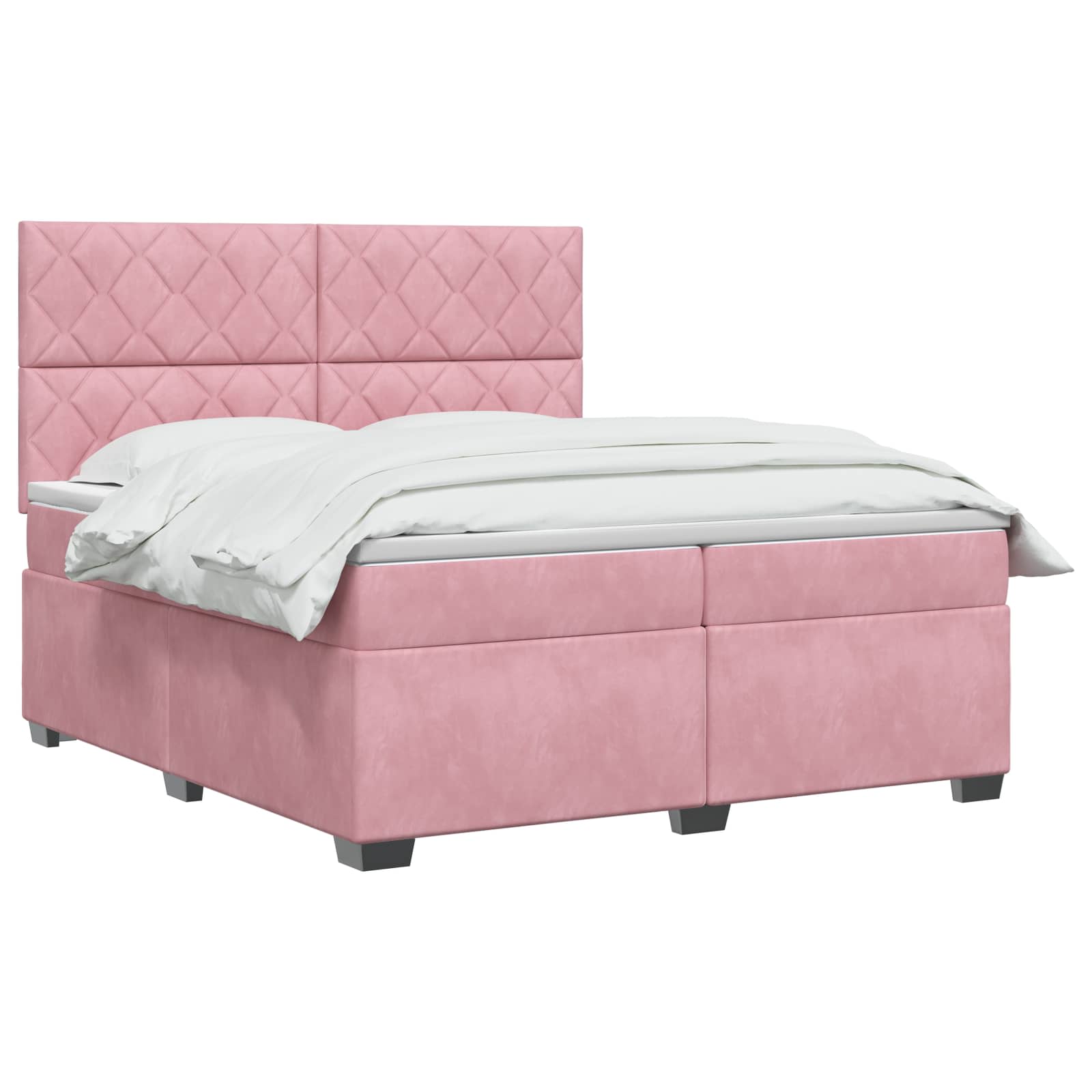 Boxspring krevet s madracem Ružičasta 200 x 200 cm Baršun