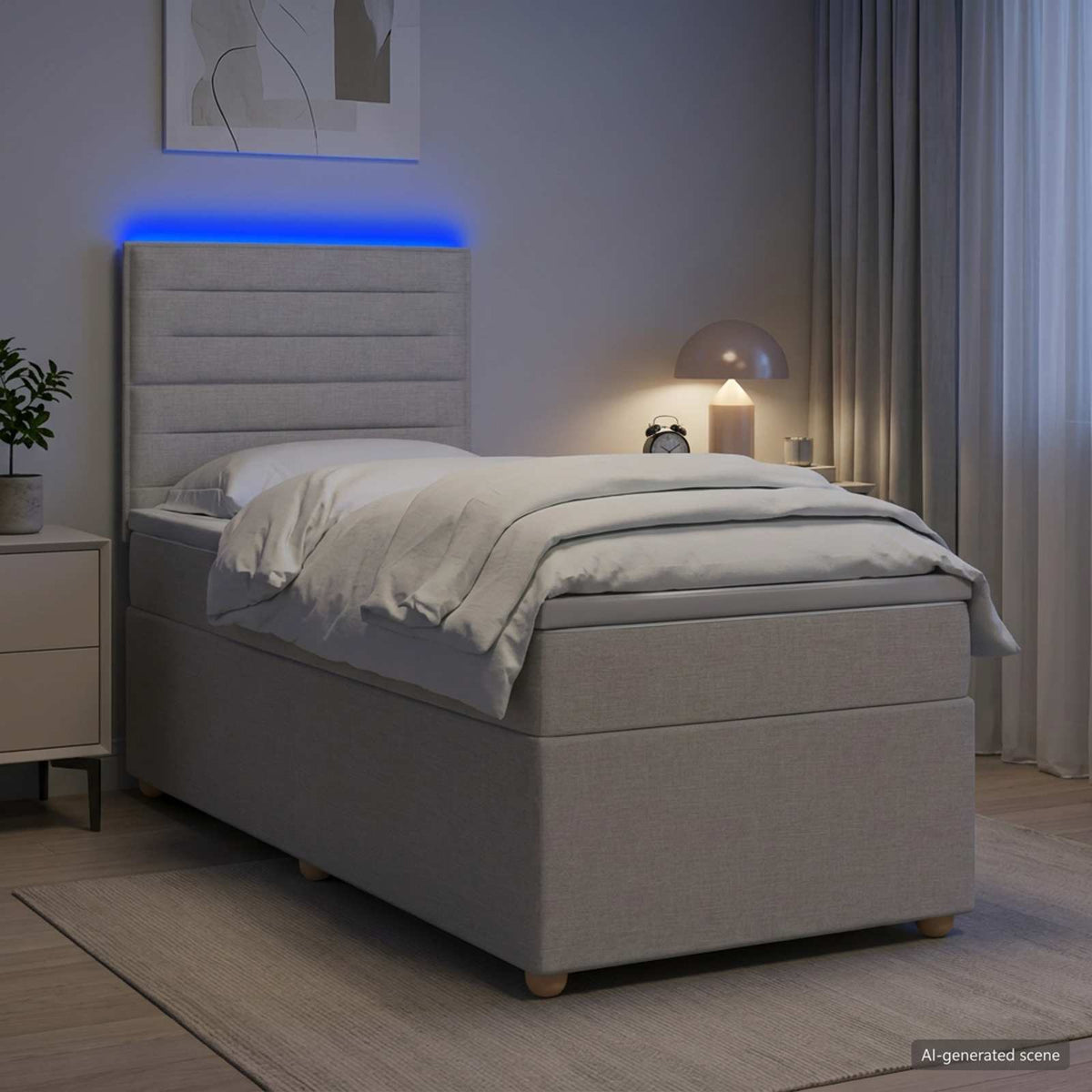 Boxspring krevet s madracem Sivosmeđa 90 x 190 cm Tkanina