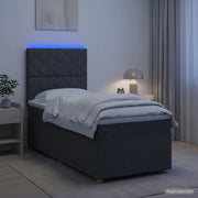 LED okvir za krevet s madracem Tamnosiva 90 x 190 cm Tkanina