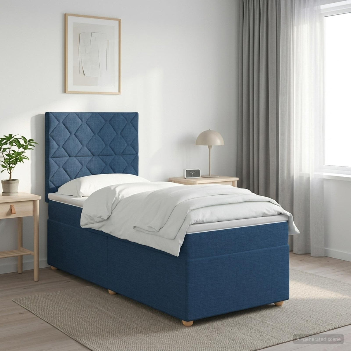 Boxspring krevet s madracem Plava 80 x 200 cm Tkanina
