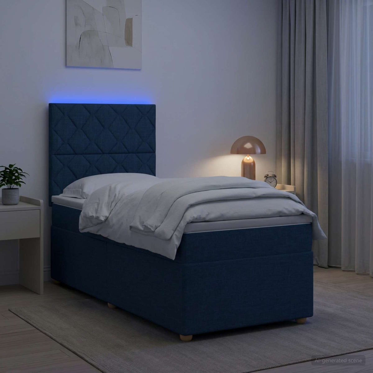 Boxspring krevet s madracem Plava 80 x 200 cm Tkanina