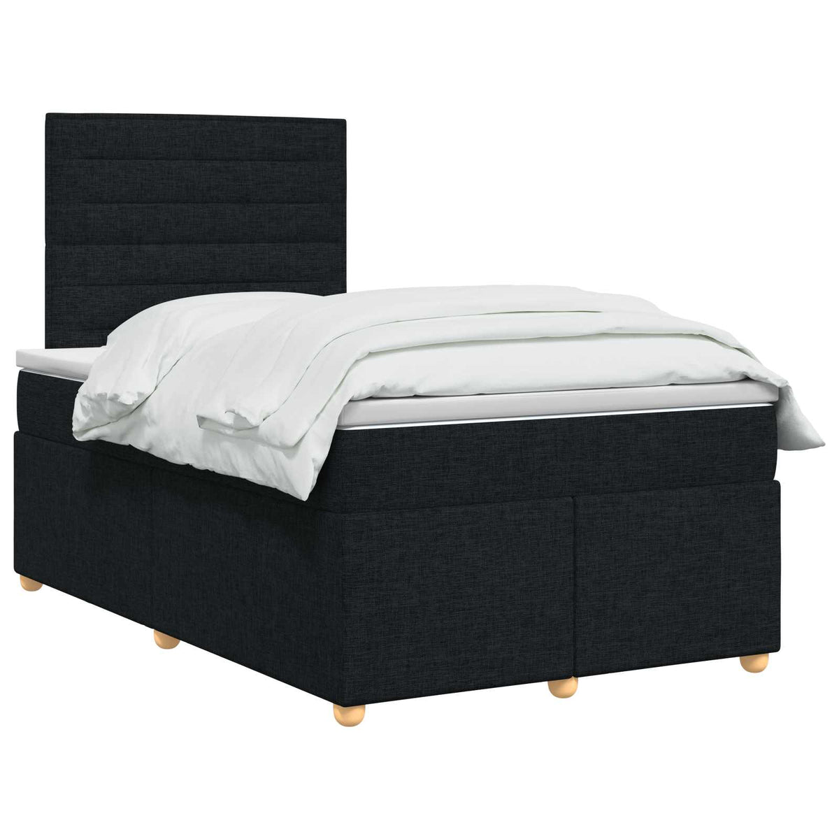 Boxspring krevet s madracem Crna 120 x 190 cm Tkanina