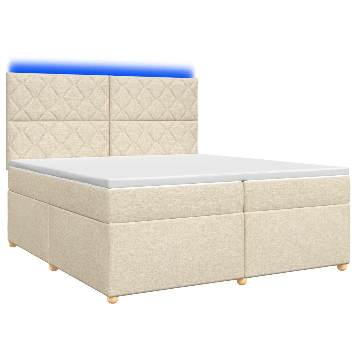 Boxspring krevet s madracem Krem 200 x 200 cm Tkanina