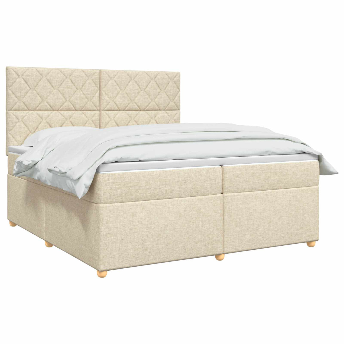 Boxspring krevet s madracem Krem 200 x 200 cm Tkanina