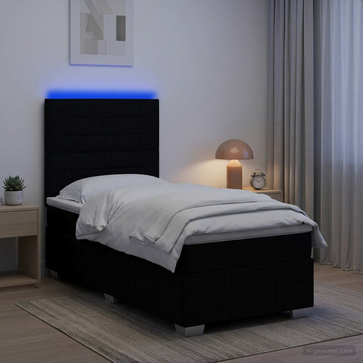 LED okvir s madracem Tkanina