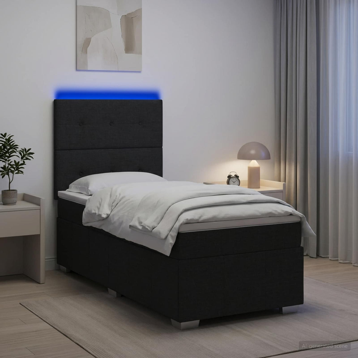 LED okvir s madracem Tkanina