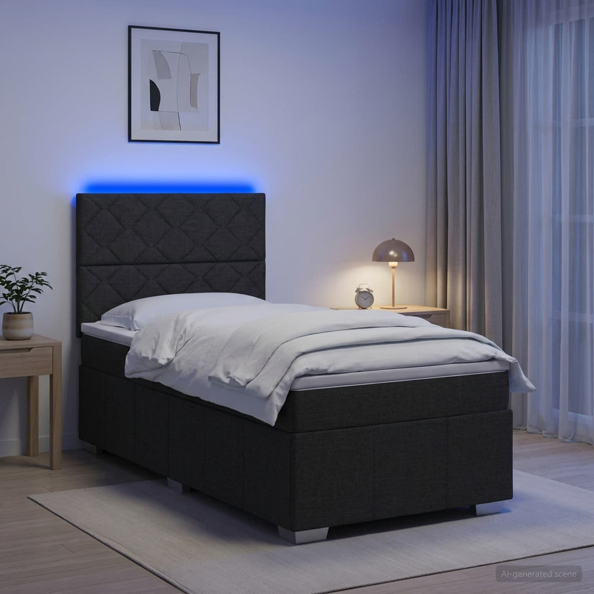 LED okvir s madracem Tkanina