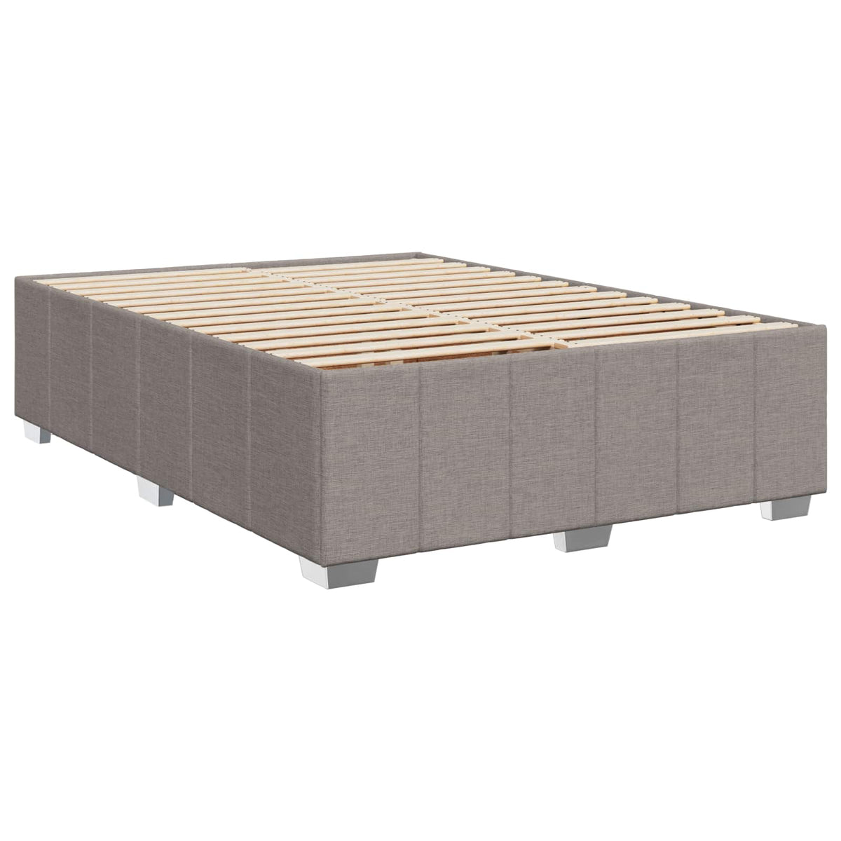 LED okvir za krevet s madracem Sivosmeđa 140 x 190 cm Tkanina