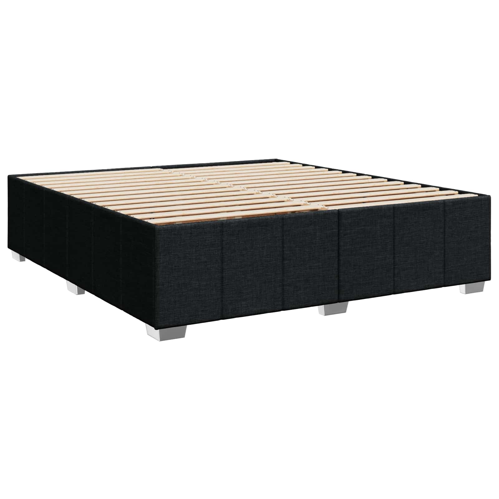 LED okvir za krevet s madracem Crna 160 x 200 cm Tkanina