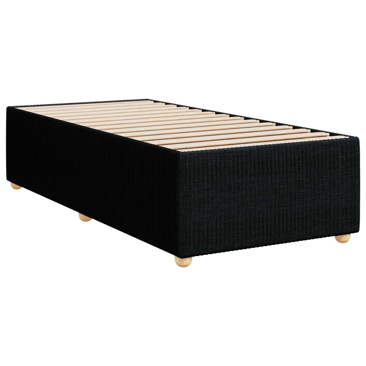 LED okvir za krevet s madracem Crna 90 x 200 cm Tkanina