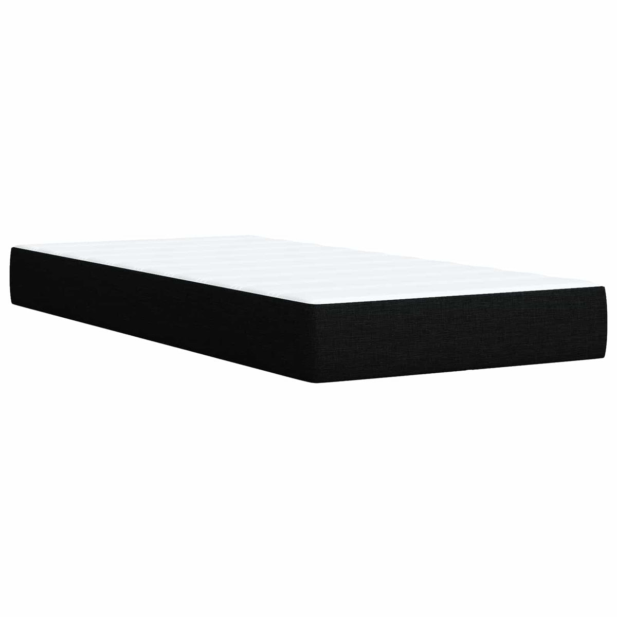 LED okvir za krevet s madracem Crna 90 x 200 cm Tkanina