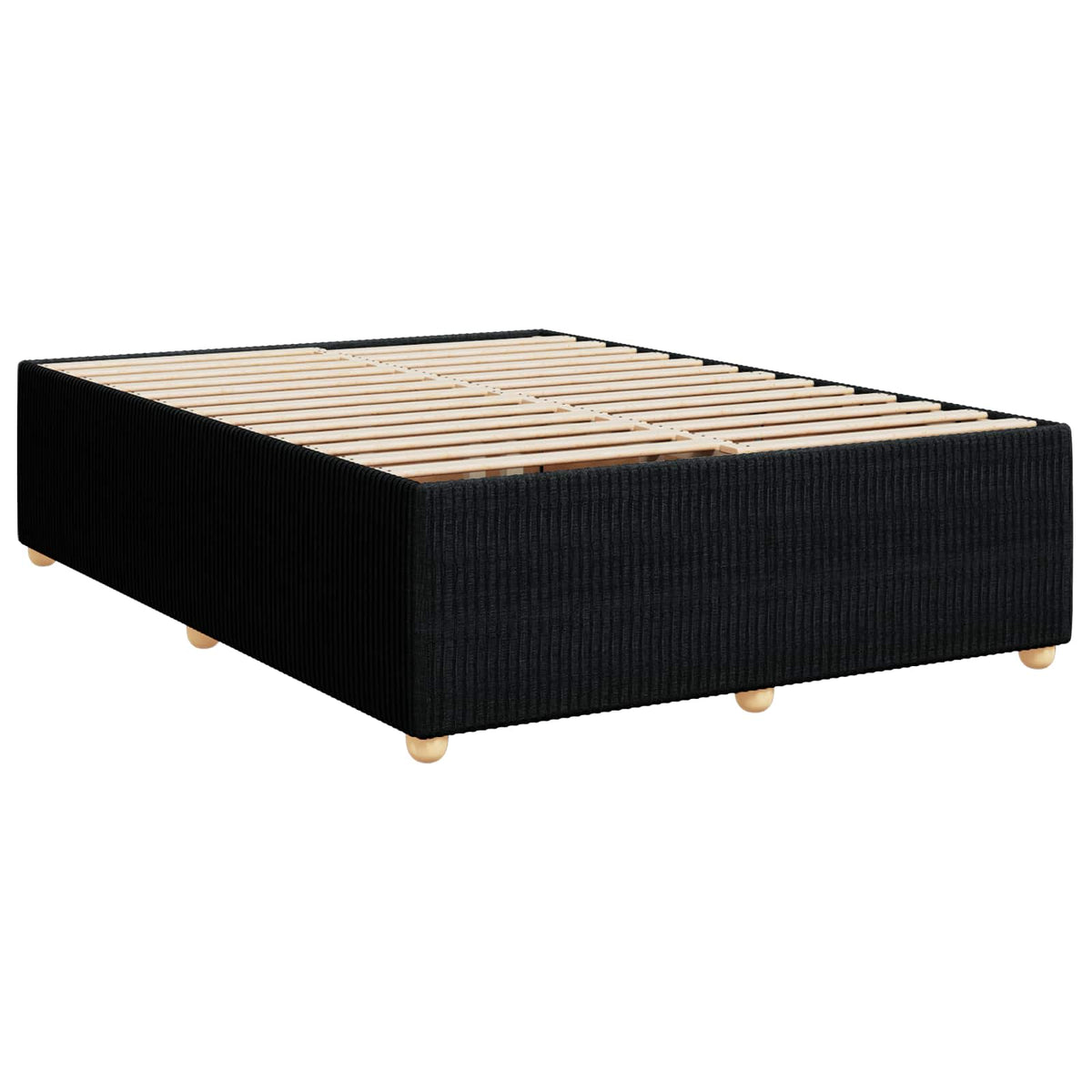 LED okvir za krevet s madracem Crna 140 x 190 cm Tkanina