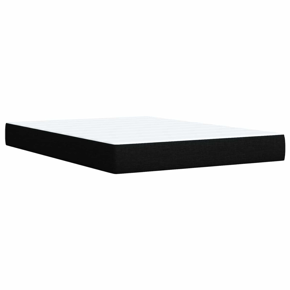 LED okvir za krevet s madracem Crna 140 x 190 cm Tkanina