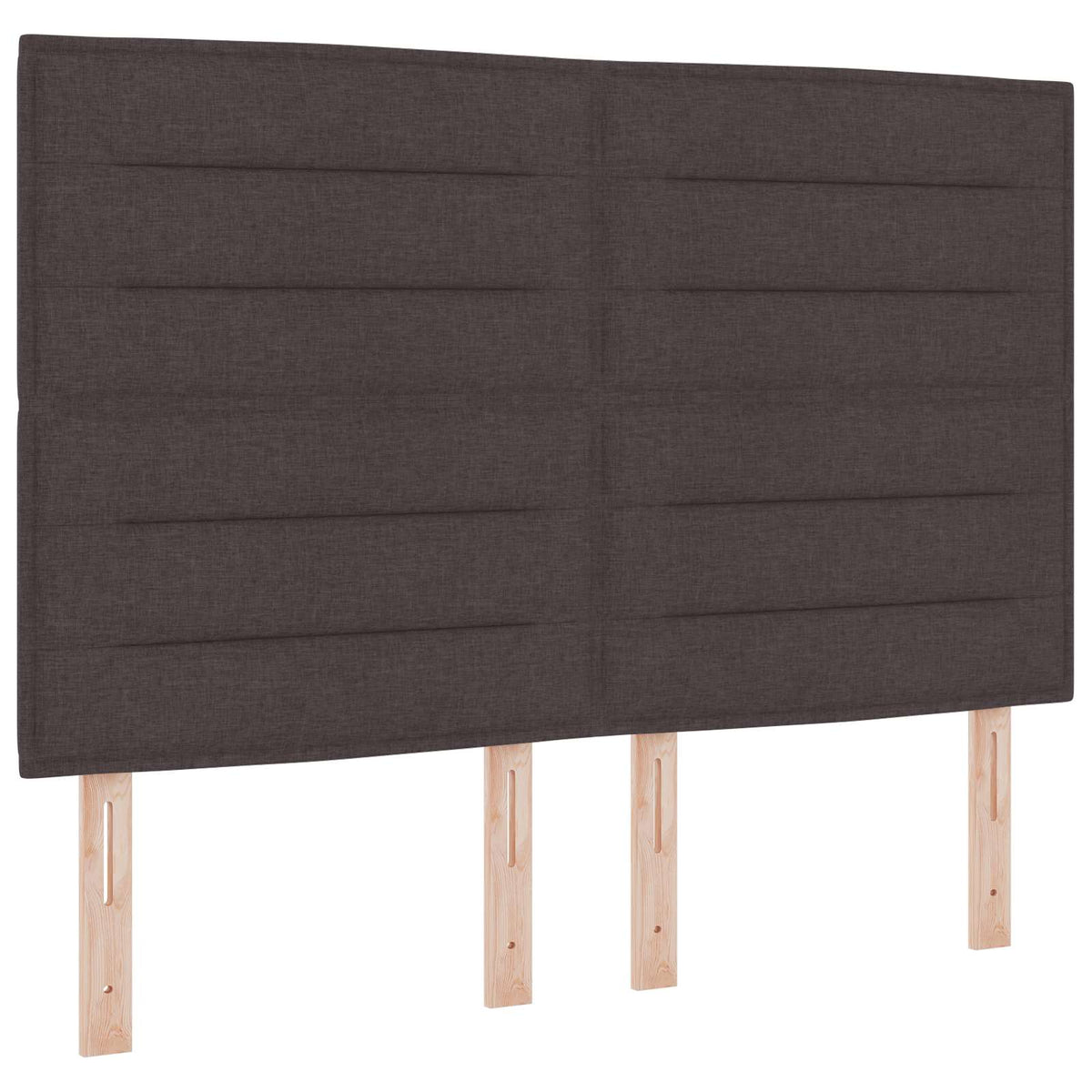 LED okvir za krevet s madracem Tamno smeđa 140 x 190 cm Tkanina