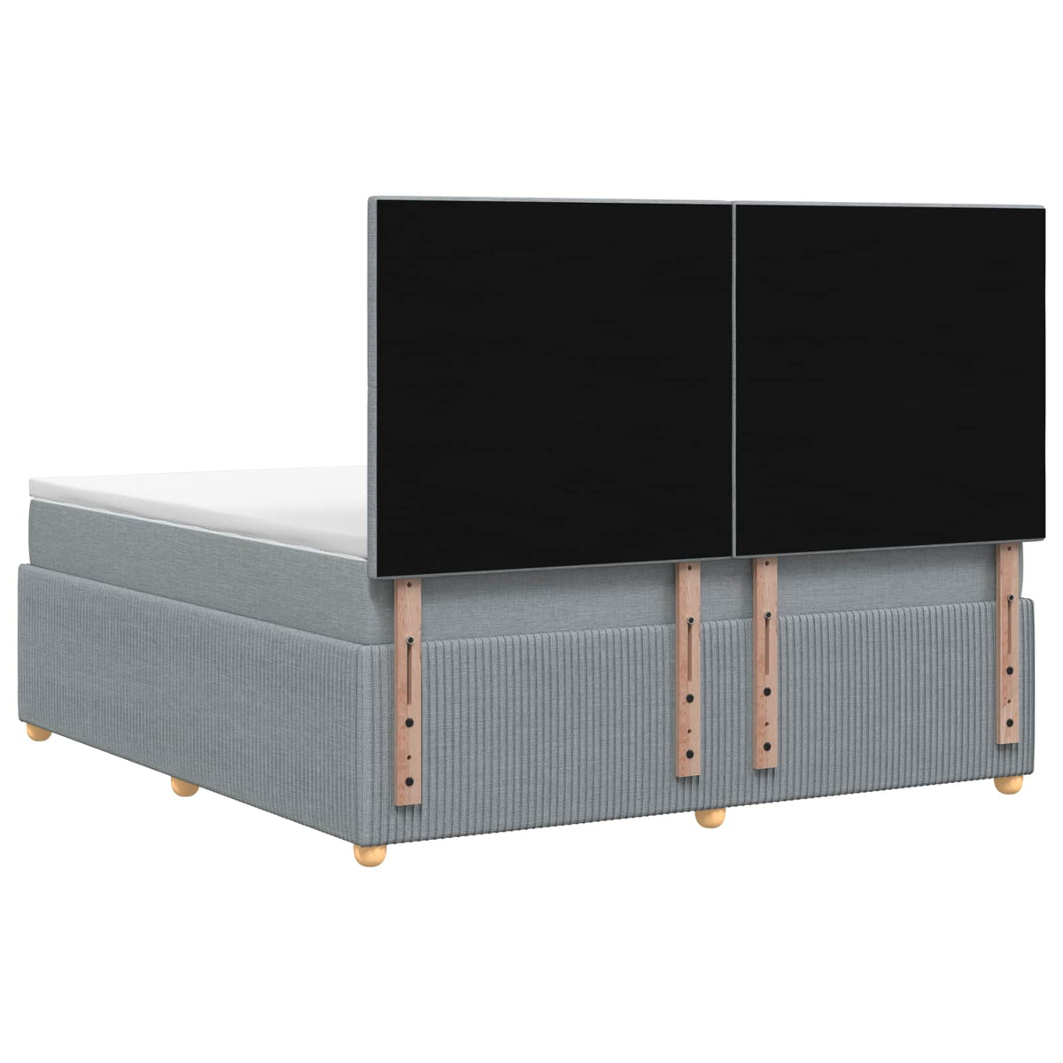 LED okvir za krevet s madracem Svjetlosiva 160 x 200 cm Tkanina