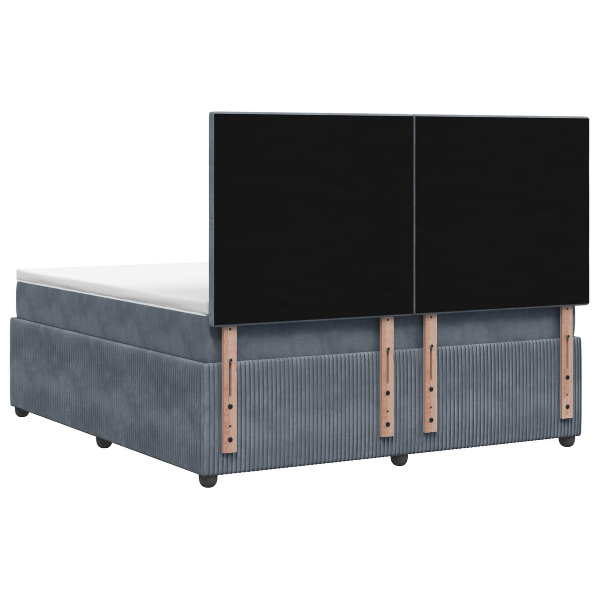 LED okvir za krevet s madracem Tamnosiva 140 x 190 cm Baršun
