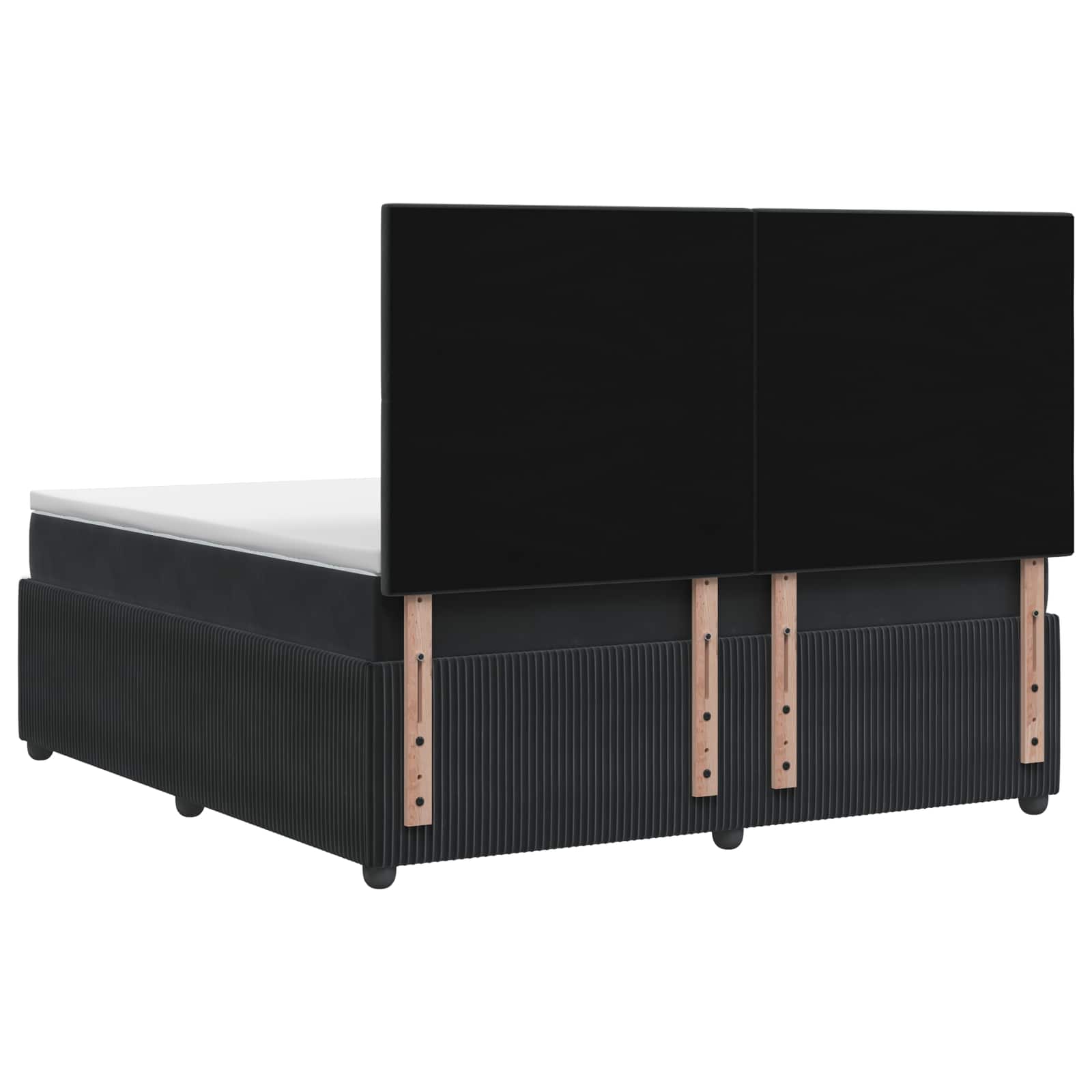 LED okvir za krevet s madracem Crna 140 x 200 cm Baršun