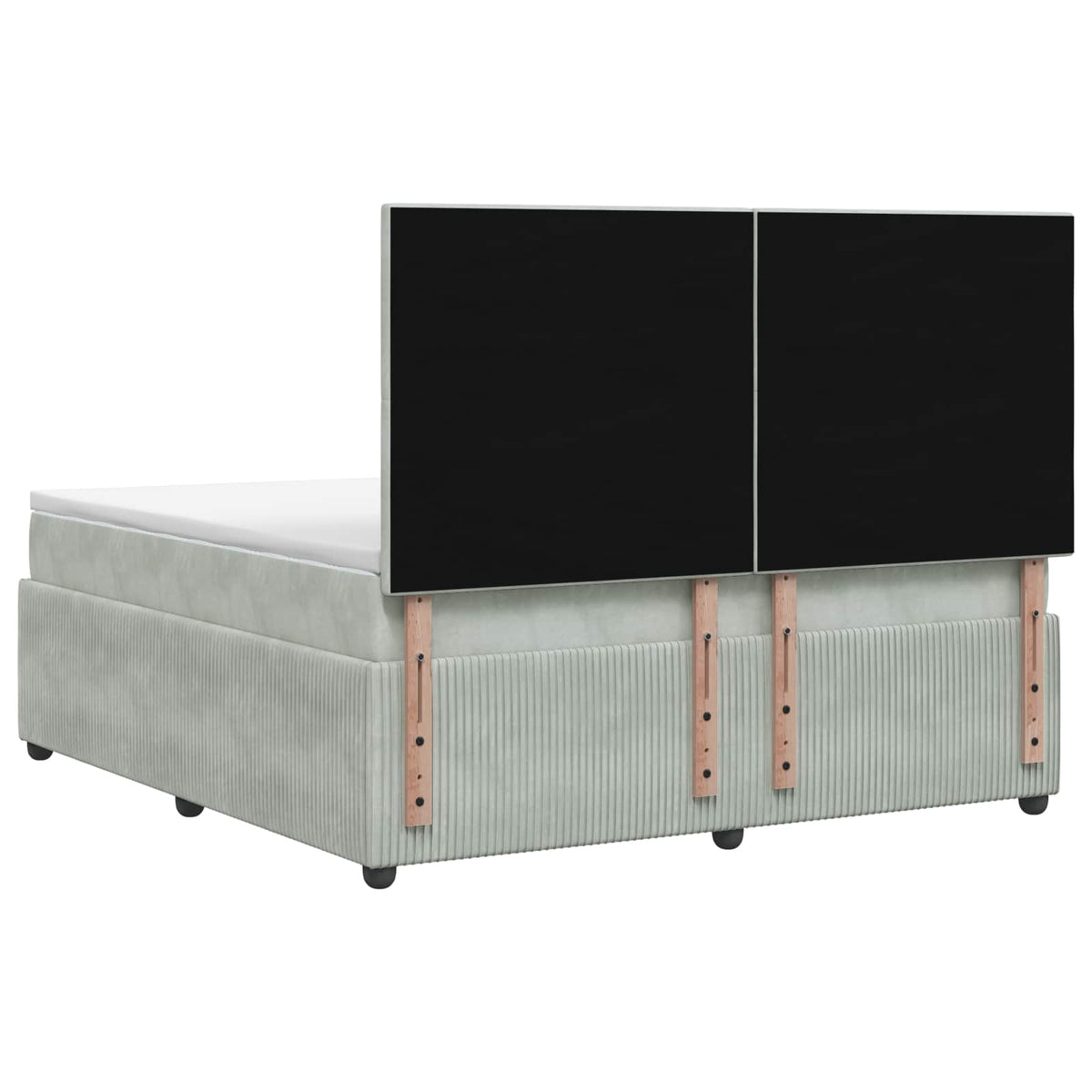 LED okvir za krevet s madracem Svjetlosiva 160 x 200 cm Baršun