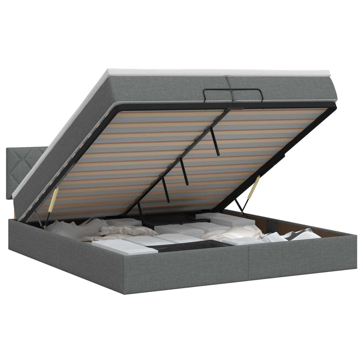 Podesivi krevet s madracem Tamnosiva 200 x 200 cm Tkanina
