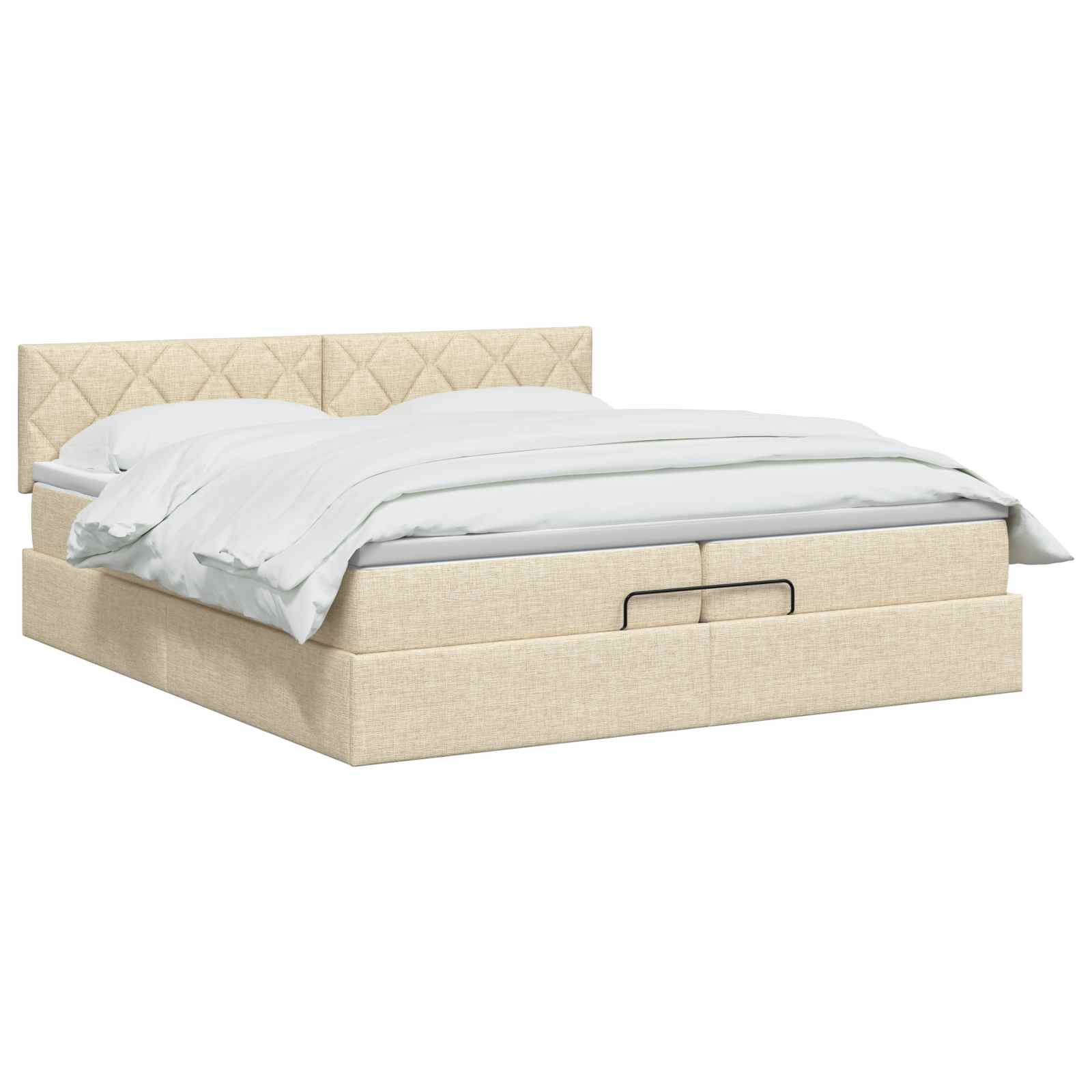 Podesivi krevet s madracem Krem 200 x 200 cm Tkanina