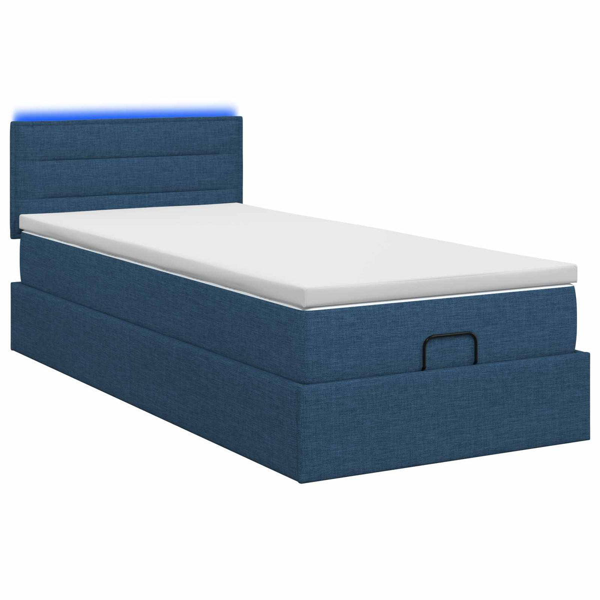 Krevet od pjene s madracem i LED-om Plava 90 x 190 cm Tkanina