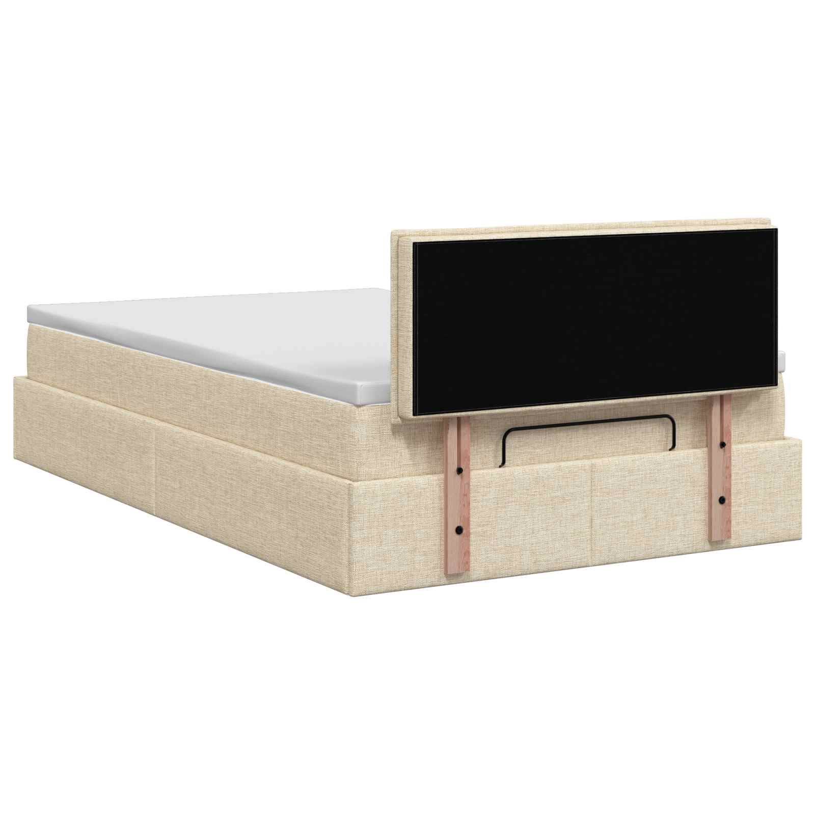 Krevet od pjene s madracem i LED-om Krem 120 x 190 cm Tkanina