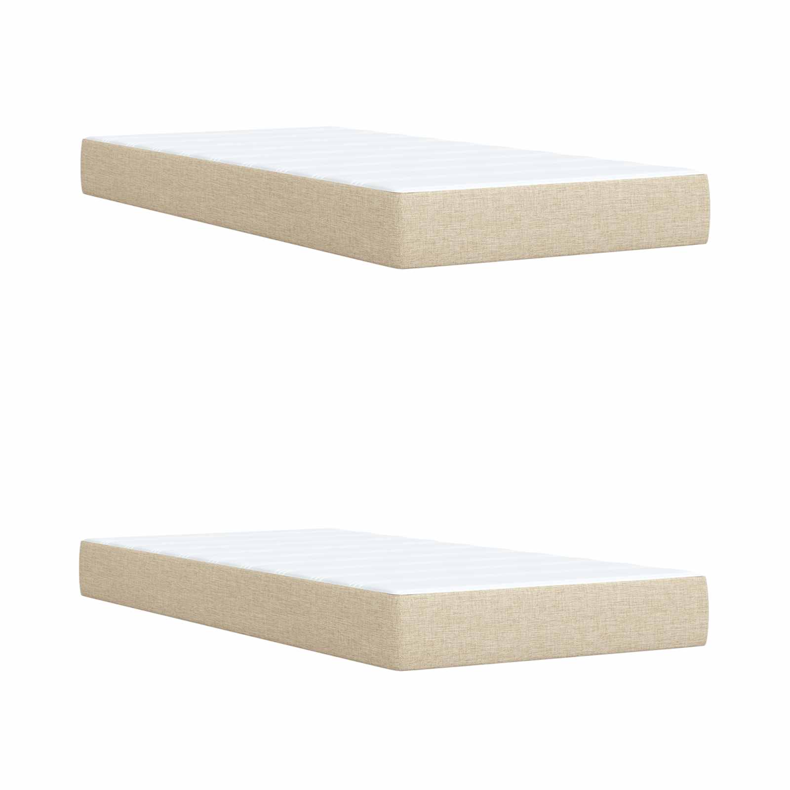 Krevet od pjene s madracem i LED-om Krem 200 x 200 cm Tkanina