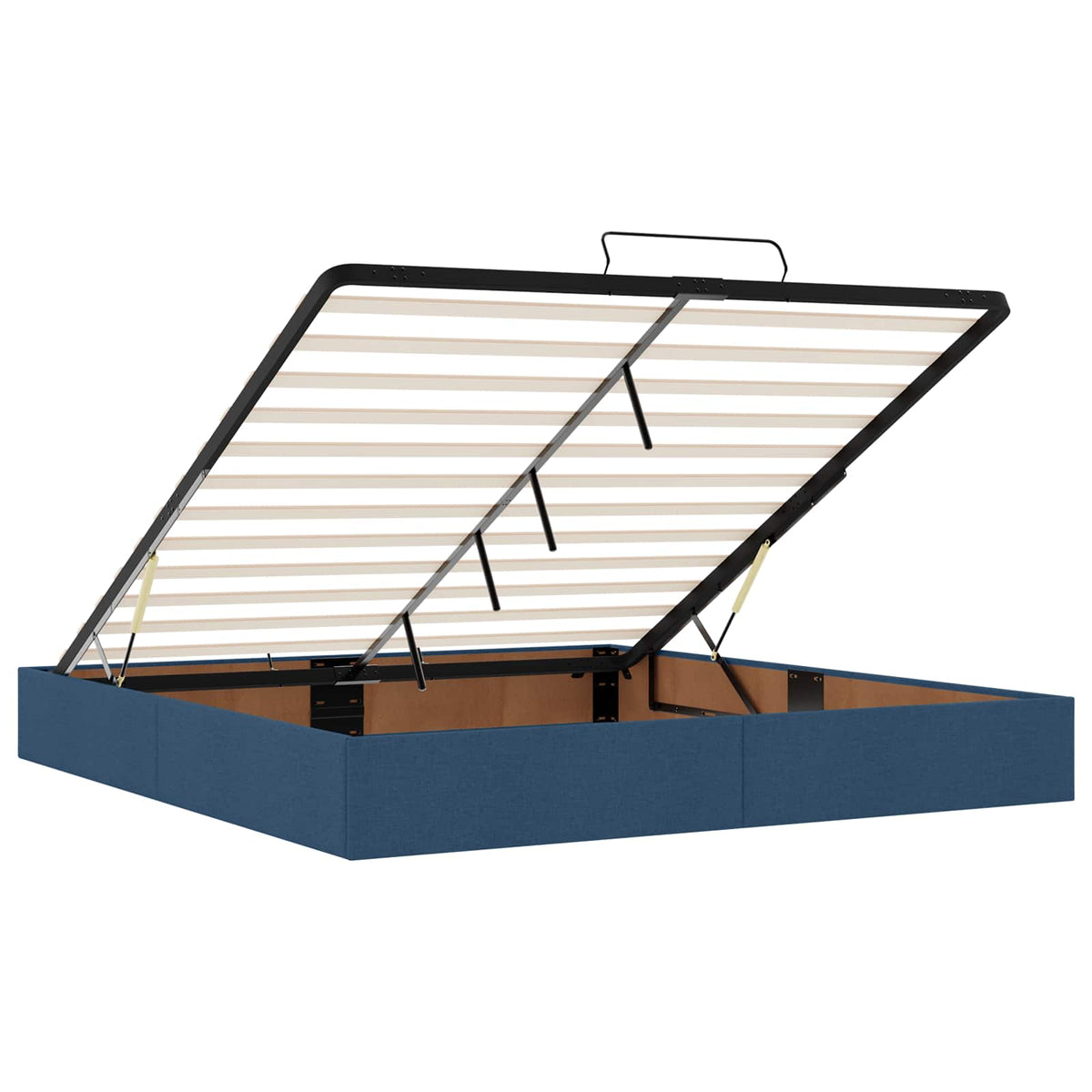 Krevet od pjene s madracem i LED-om Plava 200 x 200 cm Tkanina