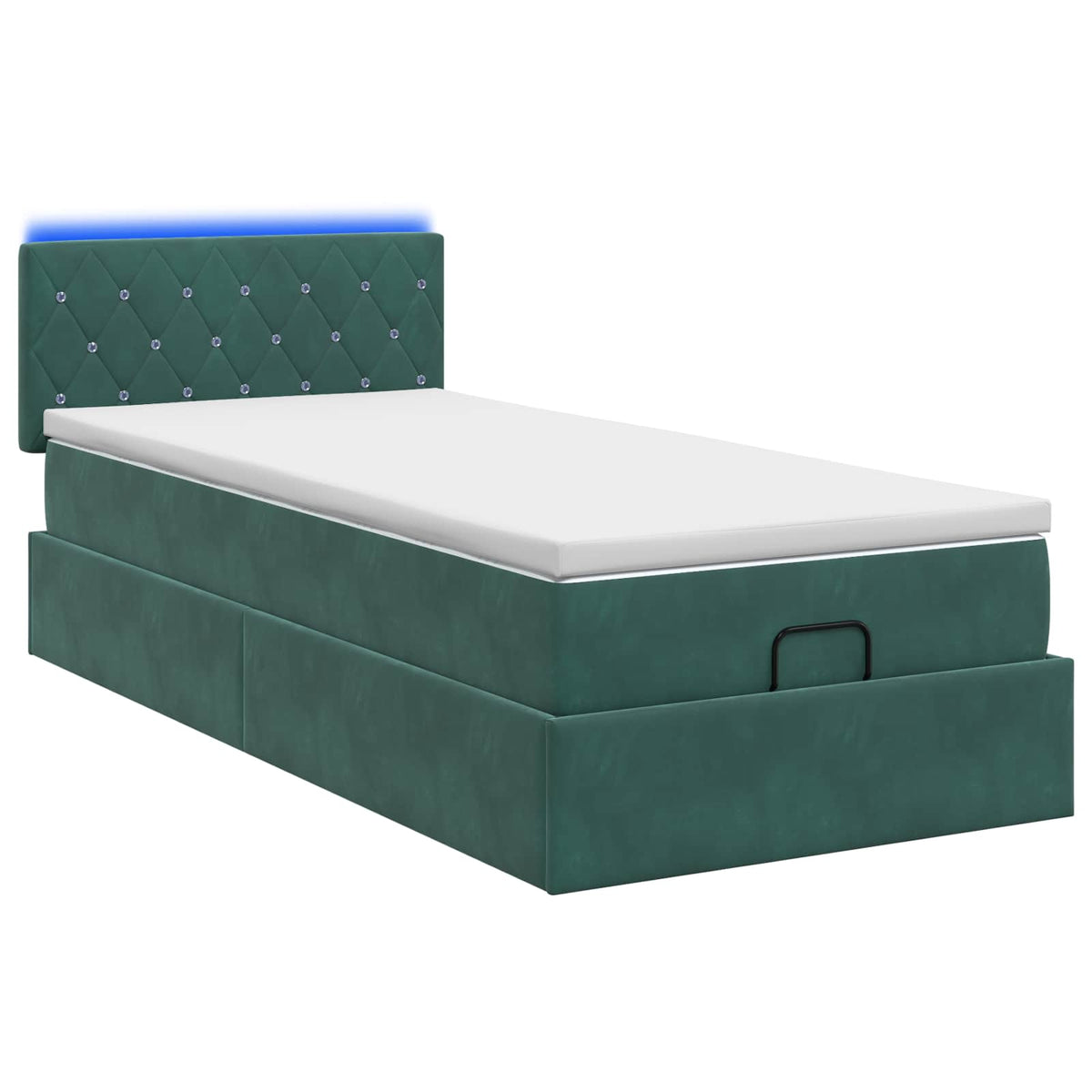 Krevet od pjene s madracem i LED-om Tamnozelena 80 x 200 cm