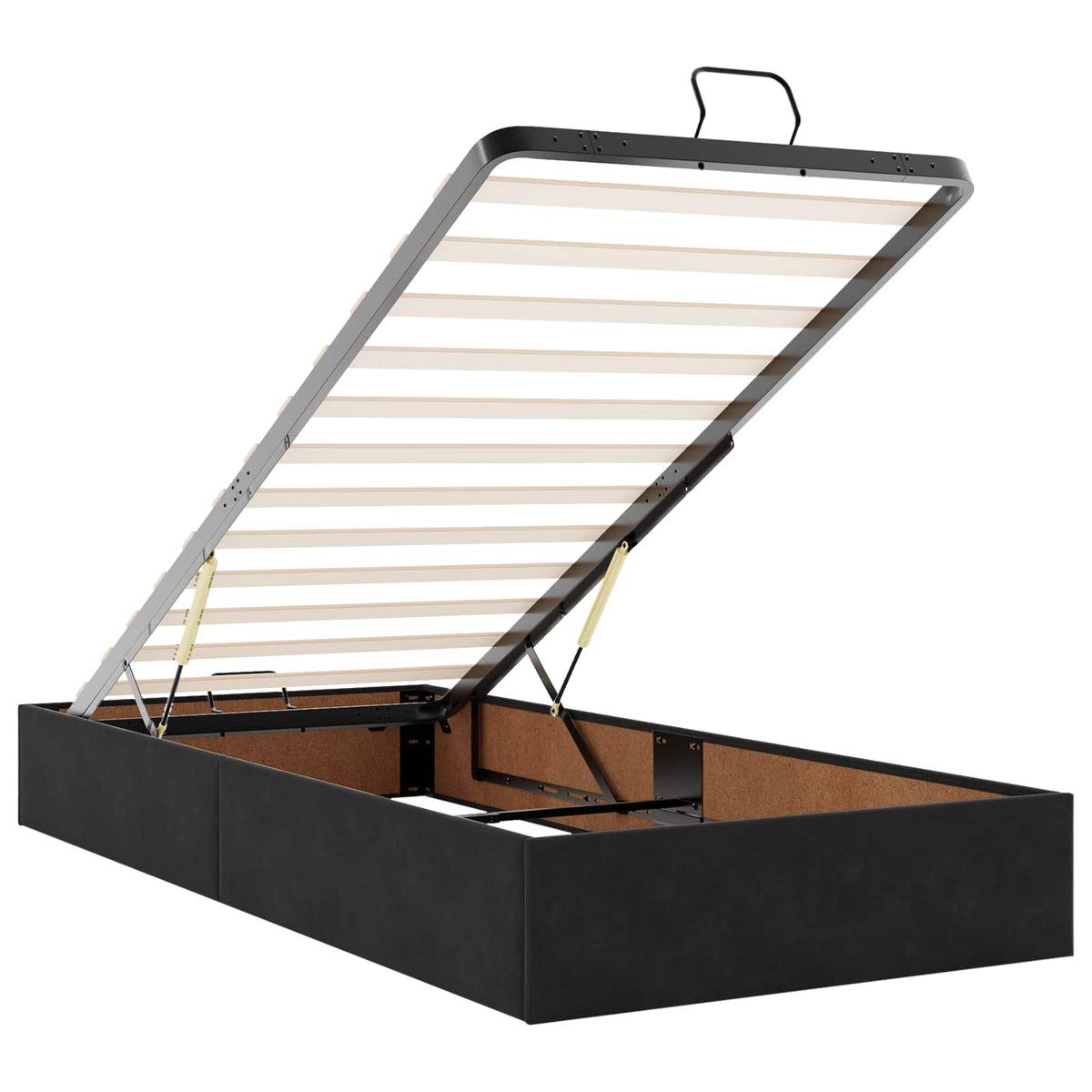 Krevet od pjene s madracem i LED-om Crna 90 x 200 cm Baršun