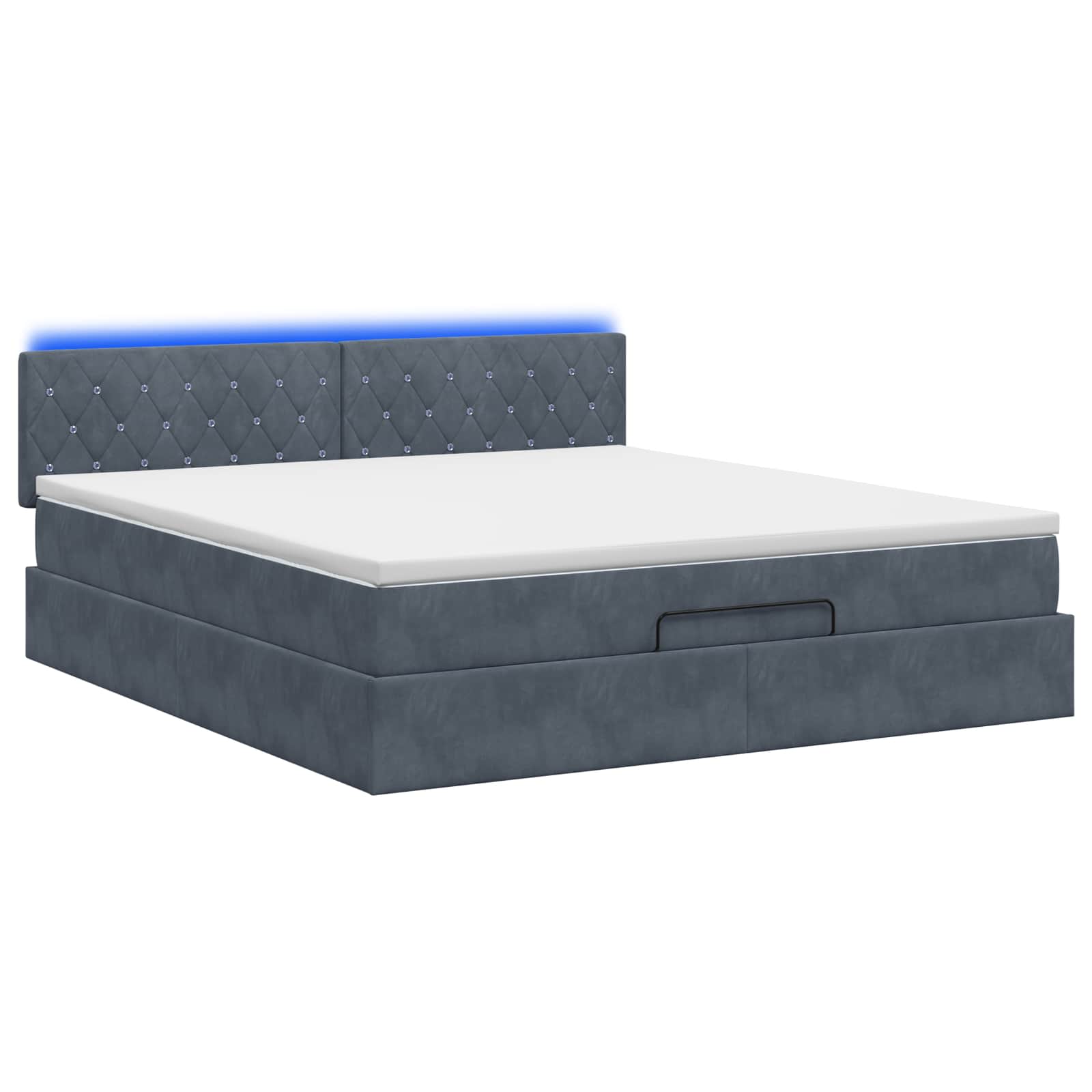 Krevet od pjene s madracem i LED-om Tamnosiva 140 x 190 cm