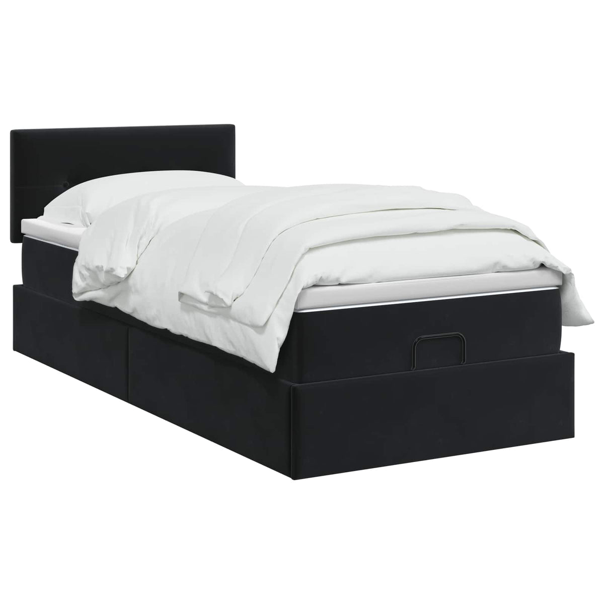 Krevet od pjene s madracem i LED-om Crna 90 x 200 cm Baršun