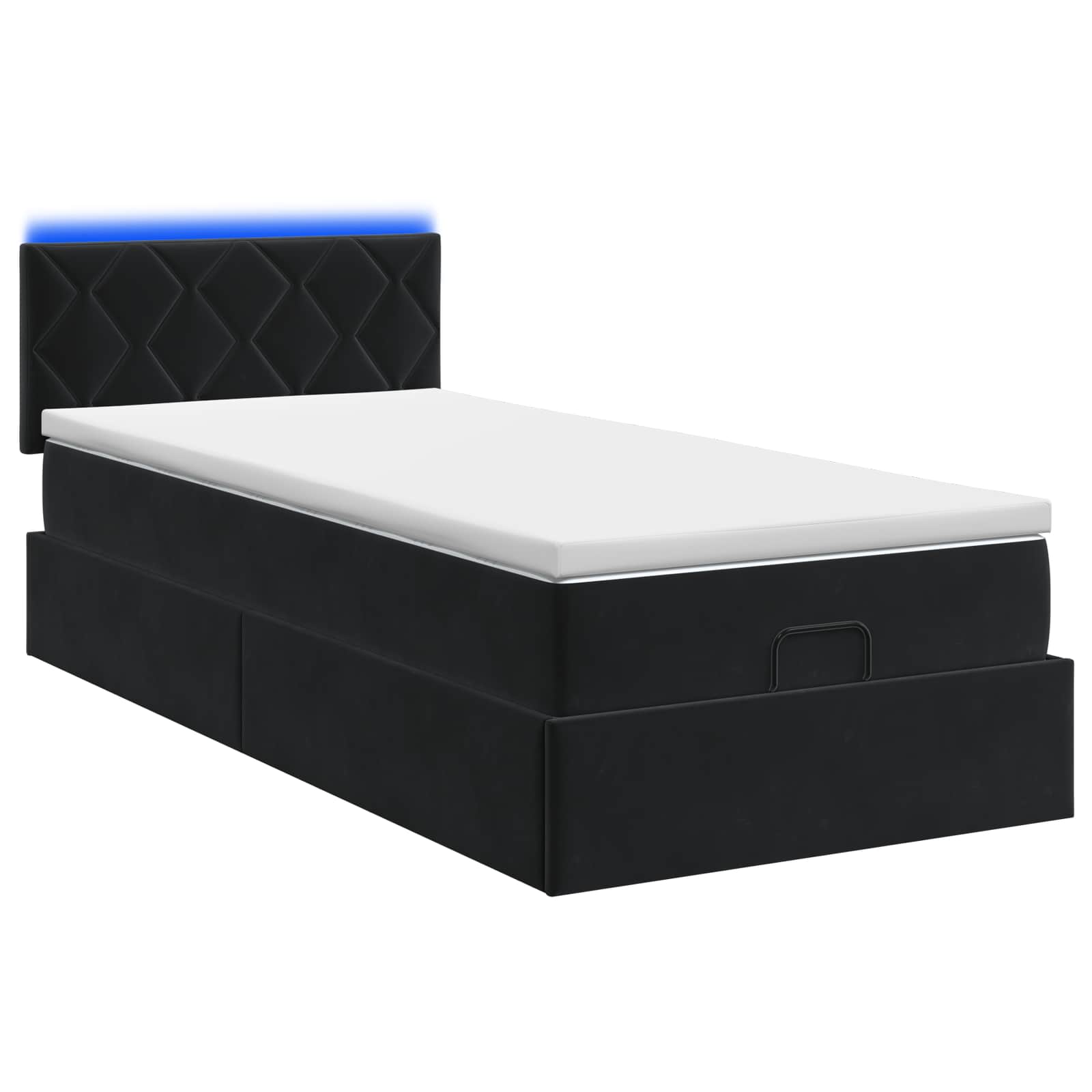 Krevet od pjene s madracem i LED-om Crna 80 x 200 cm Baršun