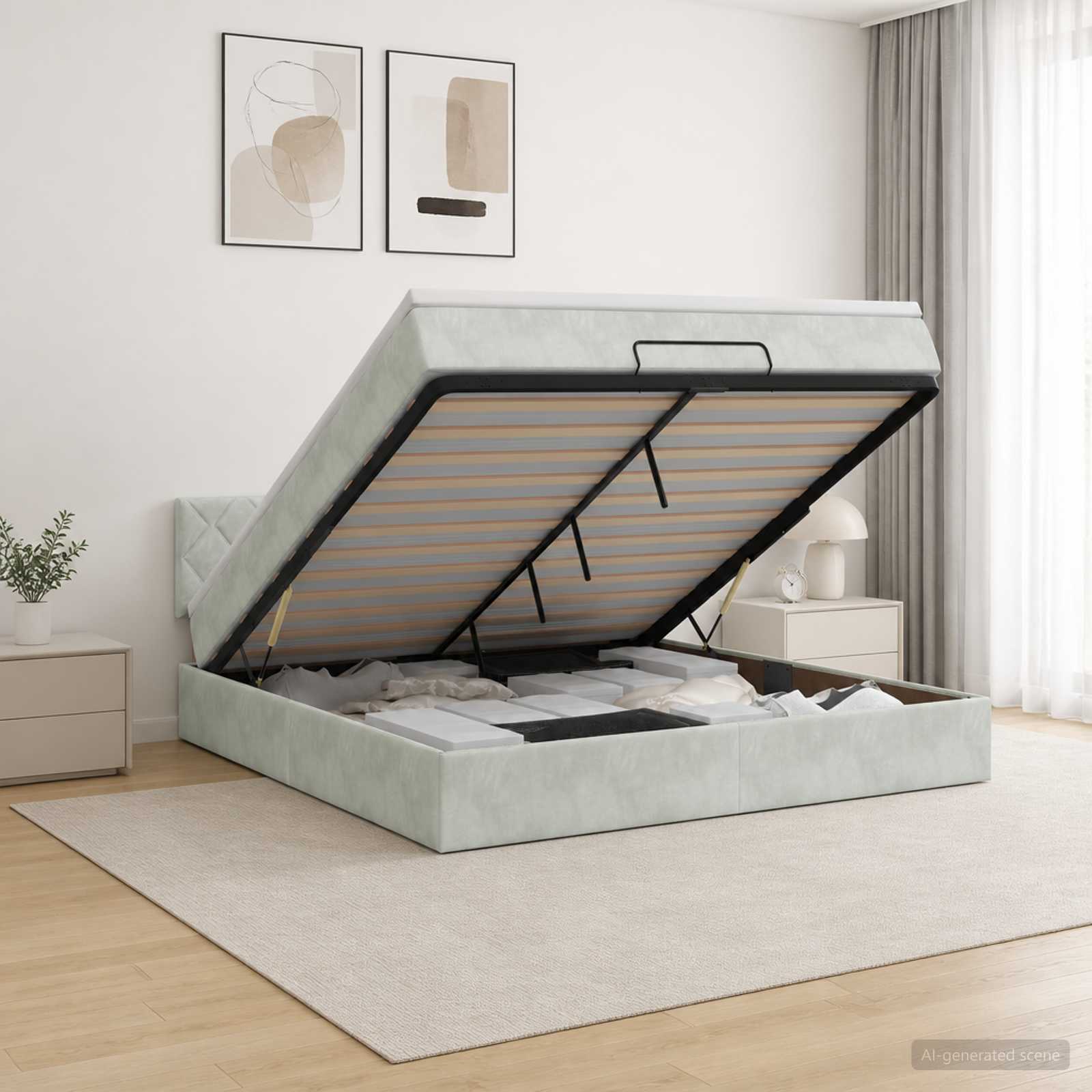 Krevet od pjene s madracem i LED-om Svjetlosiva 180 x 200 cm