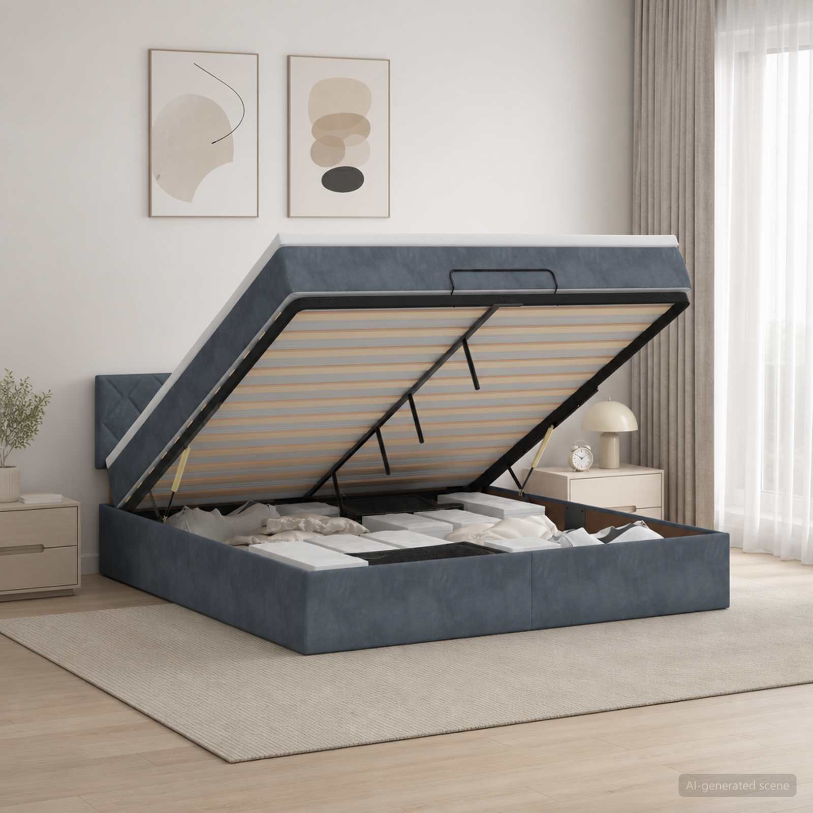 Krevet od pjene s madracem i LED-om Tamnosiva 140 x 190 cm