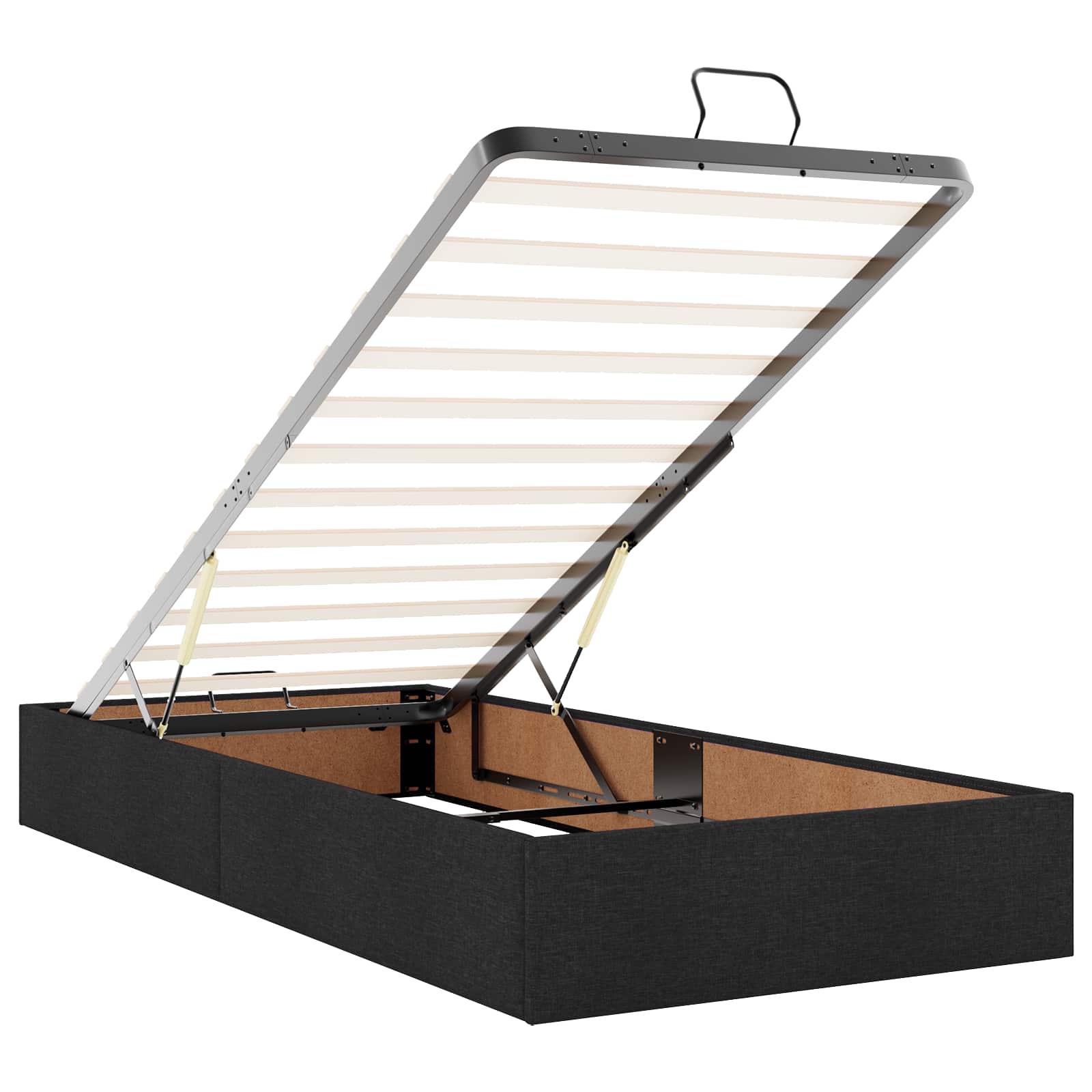 Krevet od pjene s madracem i LED-om Crna 160 x 200 cm Tkanina