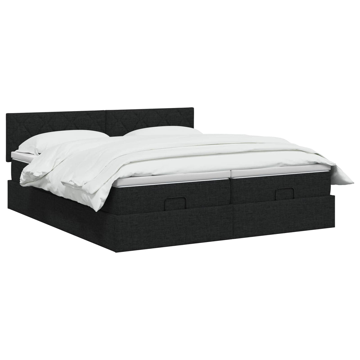 Krevet od pjene s madracem i LED-om Crna 200 x 200 cm Tkanina