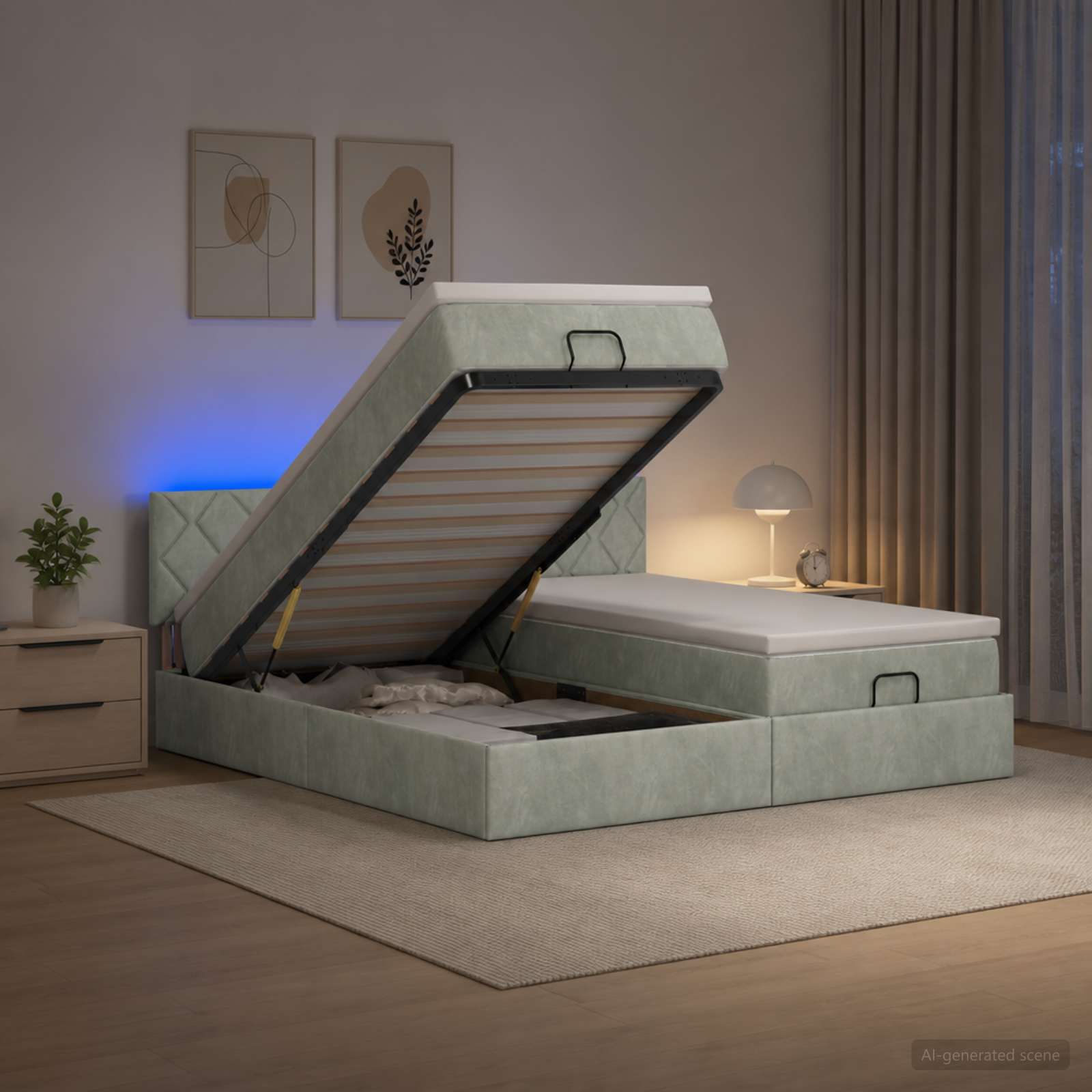 Krevet od pjene s madracem i LED-om Svjetlosiva 180 x 200 cm