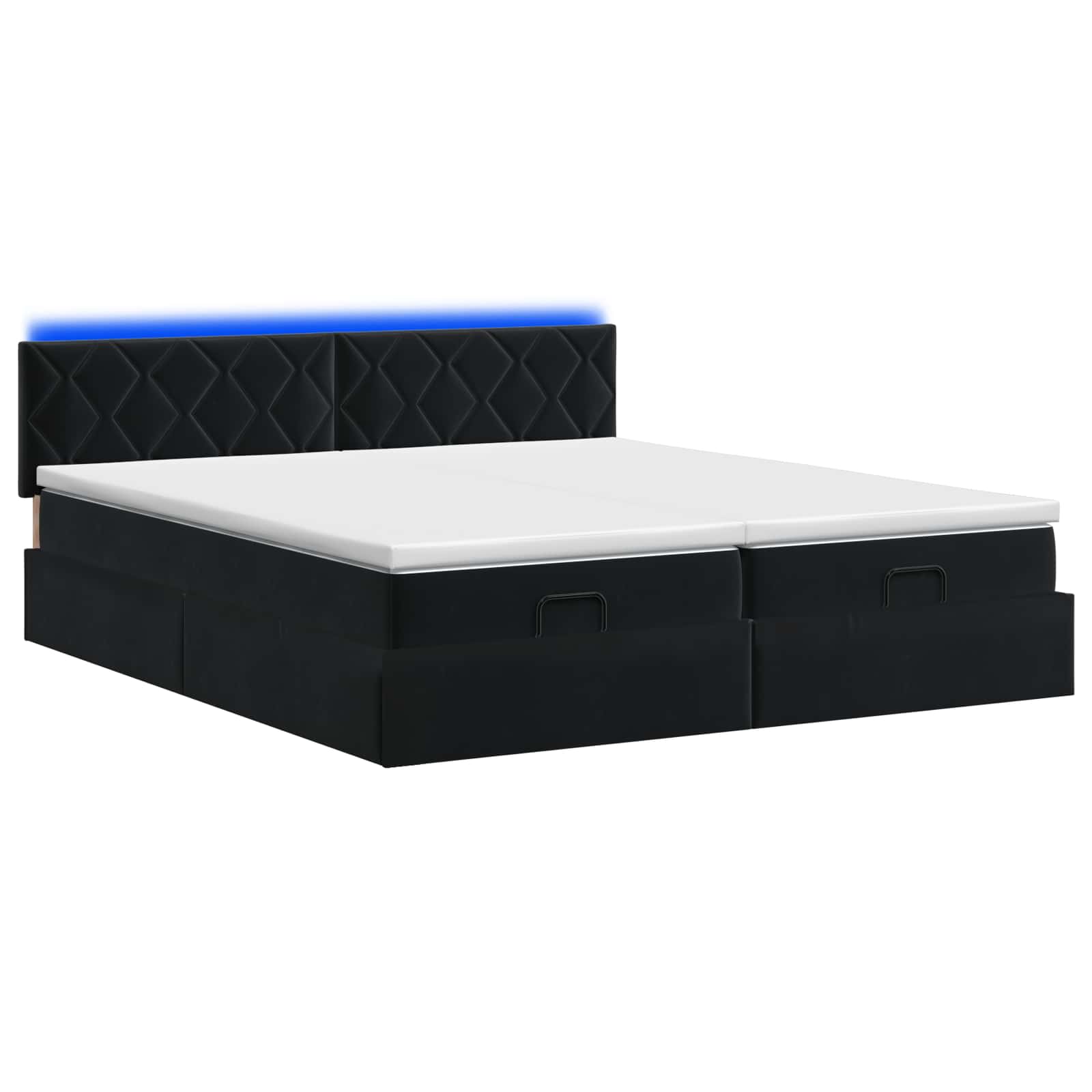 Krevet od pjene s madracem i LED-om Crna 180 x 200 cm Baršun
