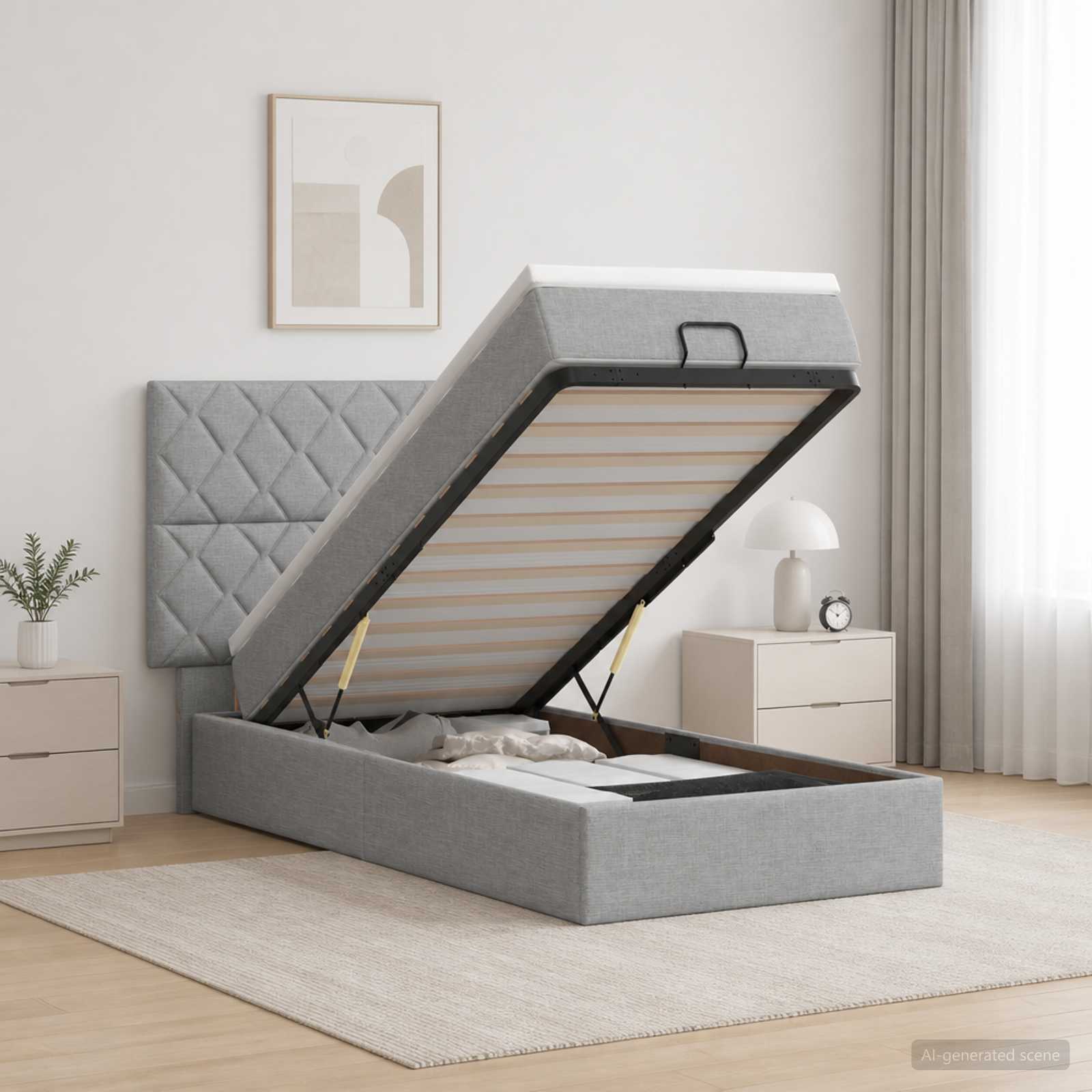 Krevet od pjene s madracem i LED-om Svjetlosiva 80 x 200 cm